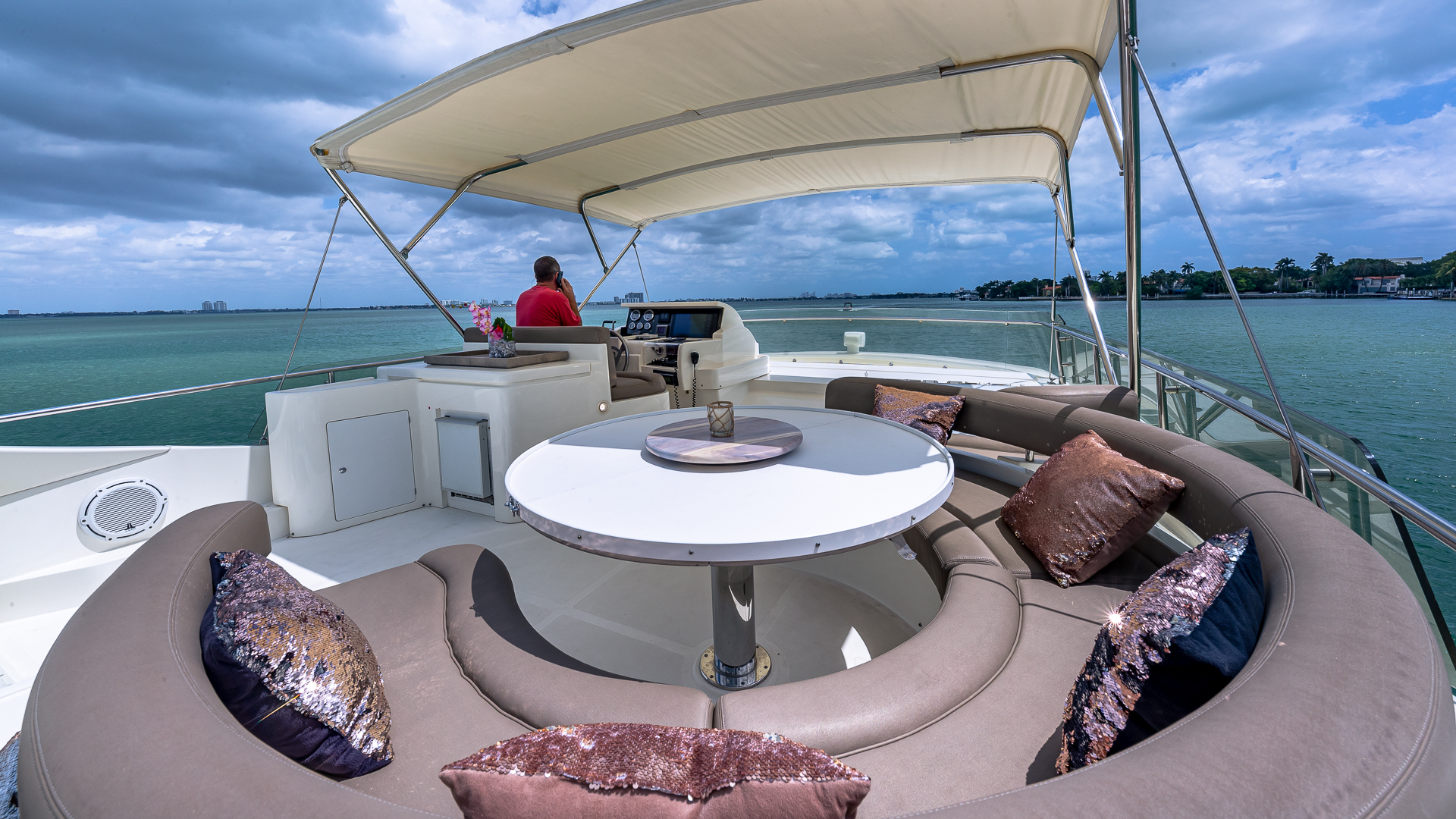 70' Ferretti Luxury Yacht Charters Miami 6