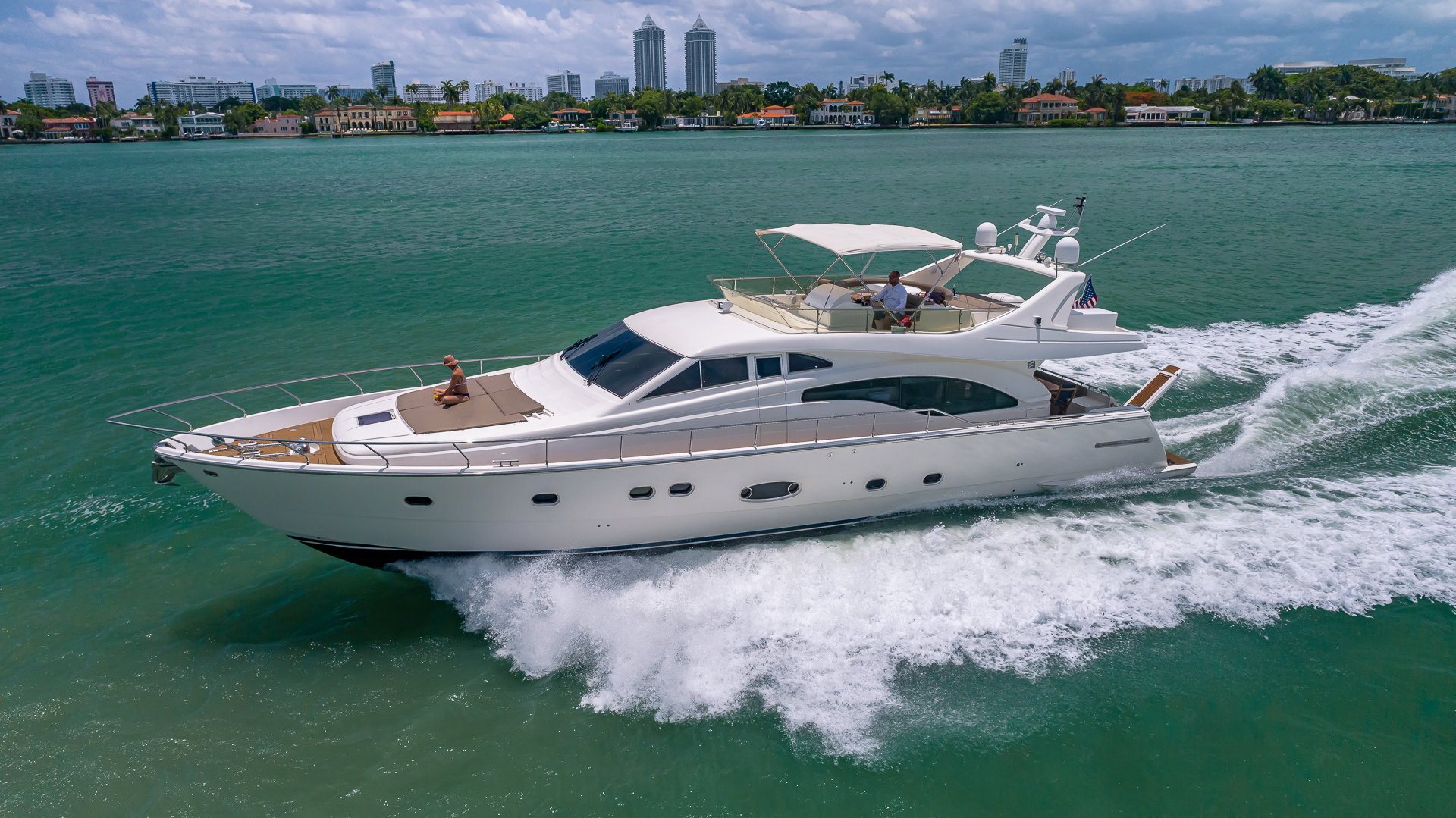 70' Ferretti Luxury Yacht Charters Miami 8